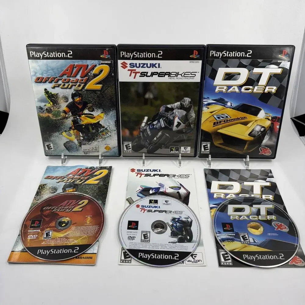 PS2 Racing Game Lot of 3 Suzuki Superbikes DT Racer ATV Offroad Fury 2 CIB